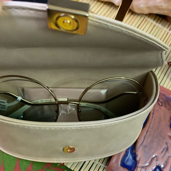 Chloe Petrol Gradient Wendy Round Gold Sunglasses - Picture 4 of 11